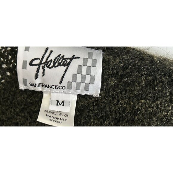 Hellet Alpaca Wool Knit Sweater Velvet Details Heather Green Size Med - Picture 6 of 7